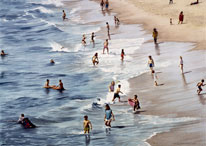 Santa Monica beach scene from Santa Monica Pier.